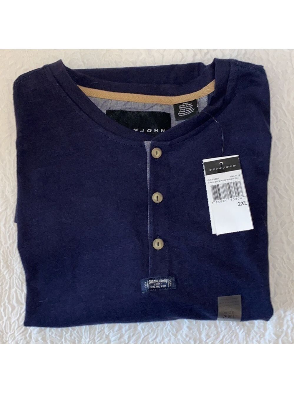 Sean John Three Button Front Men's Short Sleeve Shirt